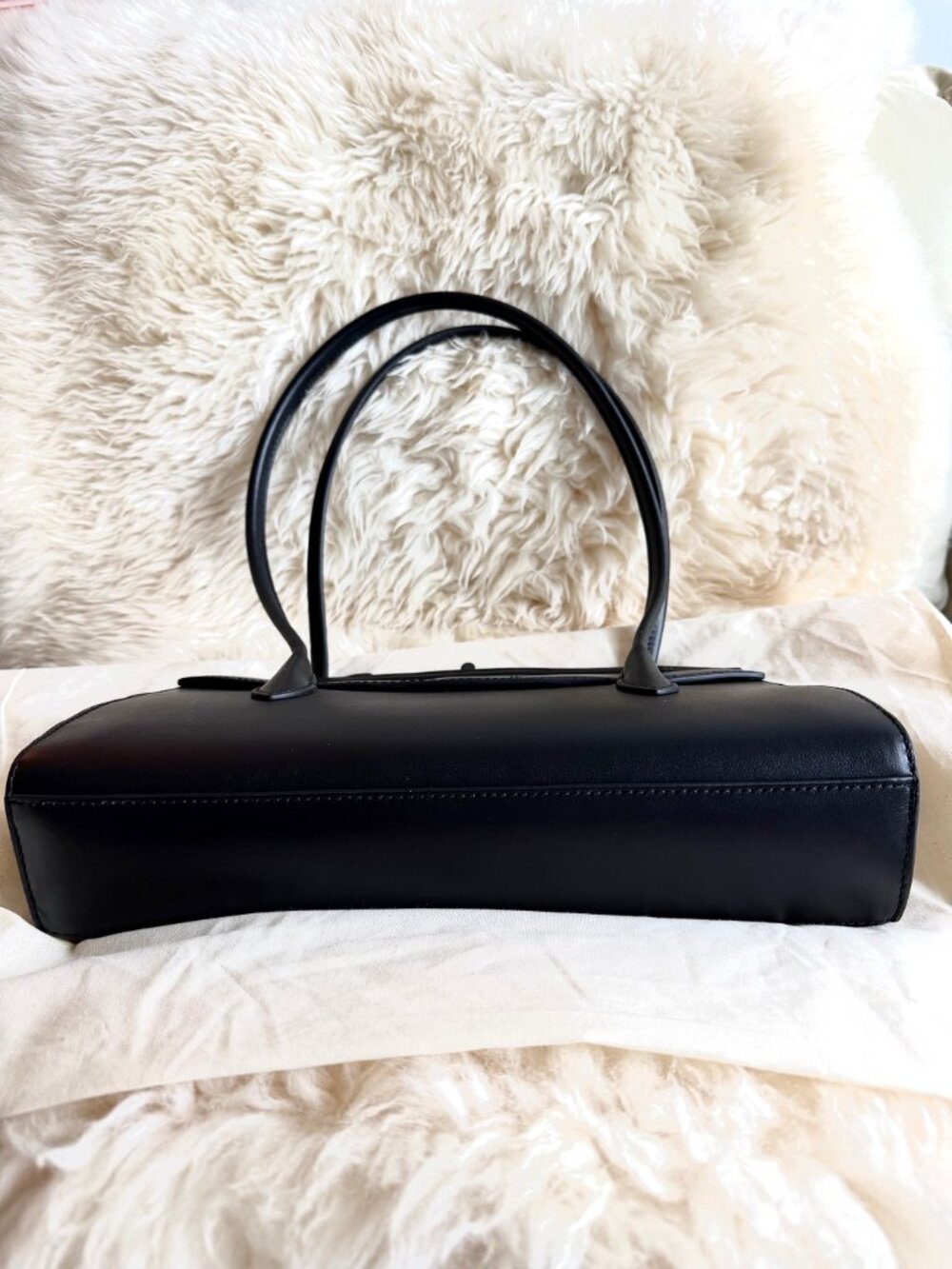 Quince Black Italian Leather East-West Shoulder Bag NWOT - Picture 9 of 12